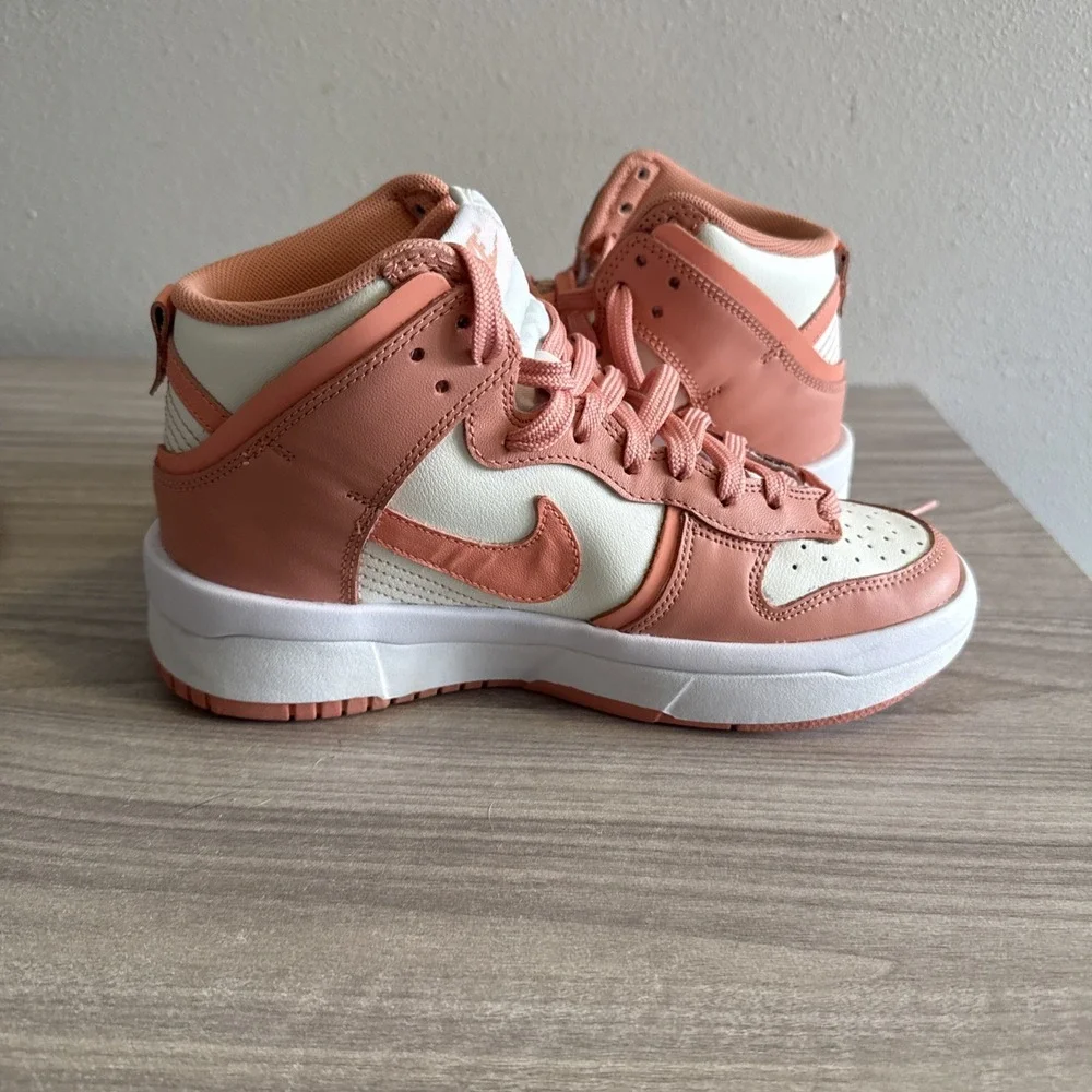 Nike Dunk High Up Sail/Crimson Bliss Womens Sneakers Shoes Size 6.5 DH3718-107